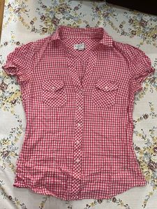 Red & White Checkered Blouse