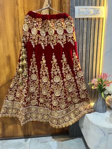 Embroidered Velvet Lehenga