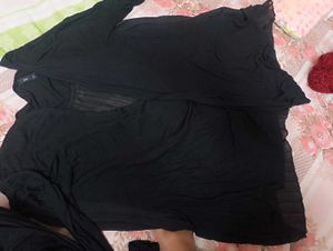Branded Black pleated Shrug