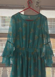 Floral Chiffon Bell Sleeve Dress