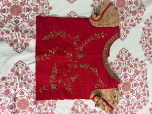 Red Embroidered Blouse