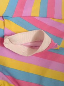 Striped Tee with Heart Detail