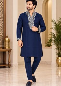 Men's Embroidered Kurta Set