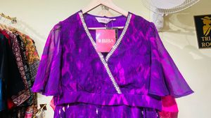 Beautiful Purple Ethnic crop top &amp; lehenga Set