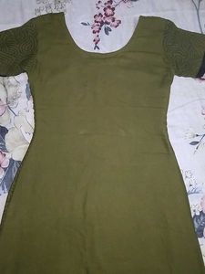 Stylish Olive Green Printed Kurta