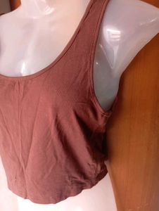 Stylish Brown Crop Tank Top
