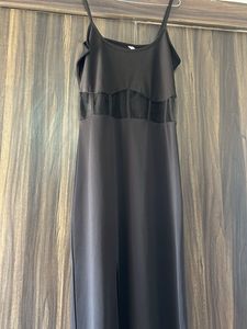 Elegant Black Slit Gown