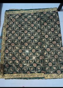 Stunning Emerald Green Embroidered Saree