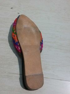 Vibrant Embroidered Flat Sandals