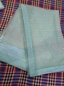 Sparkling Mint Green Saree