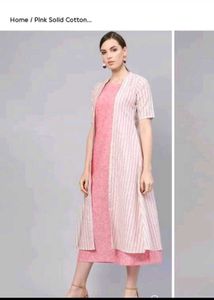 Libas Women Pink Maxi Dress with Jacket