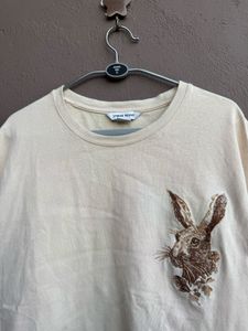 Cute Bunny Embroidered T-Shirt