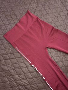 Burgundy 'Sport' Leggings
