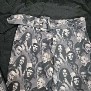low waist y2k Print Flare Pants bootcut