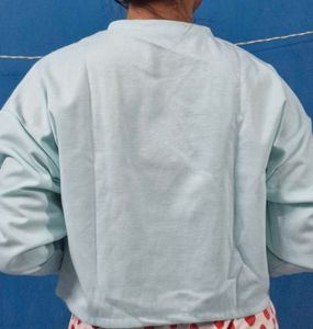 Pastel Blue Cropped Sweatshirt