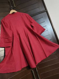 Rangmanch Red Embroidered Cotton Kurta