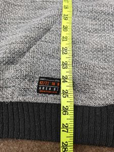 Men's Grey Knit Zip-Up Hoodie