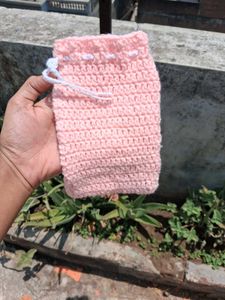 Handmade Crochet Drawstring Pouch
