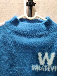 women's imported blue knitted sweater