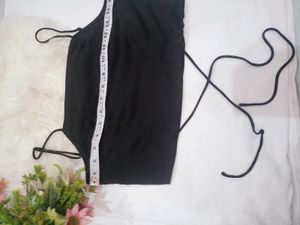 Stylish Backless Black Crop Top