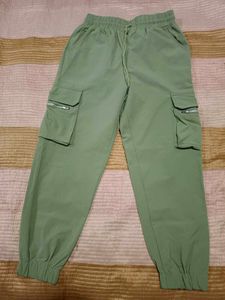 Jogger Pants, L Size, Green Olive