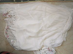white Georgette lahenga choli with shrug 🤍