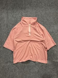 Pink Half-Zip Cropped Top