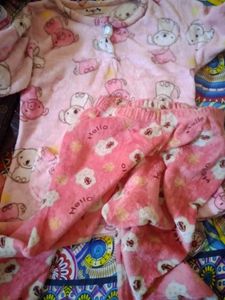 Adorable Pink Plush Pajama Set