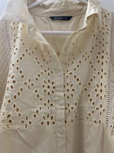 Cream Cute 🥰 Shirt Dress