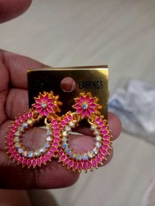 Dark Pink Earings