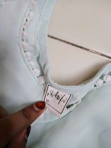 Vintage Light Blue Bell Sleeve Dress