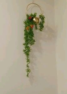 Set Of 2 Golden Metal Hanging Pot