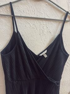 H&amp;M Black Ribbed Midi Dress