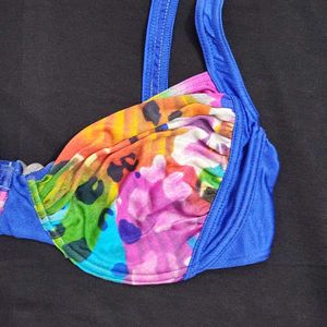 Vibrant Floral Print Bikini Bra