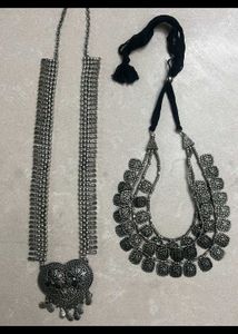 Silver Imitation Jewellery. Kamarband And Necklace