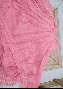 Pink Checkered Kurta Set with Jacket