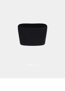 Savana Black Y2K Graphic Bandeau Tube Top