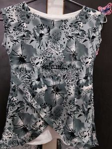 Stylish Floral Print grey colour Top
