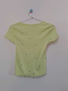 Cute Green Clover Print Top