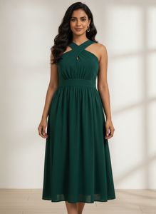 Elegant Green Midi Dress