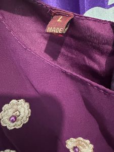 Elegant Purple Embroidered Gown