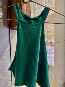 Emerald Green V-Neck Dress