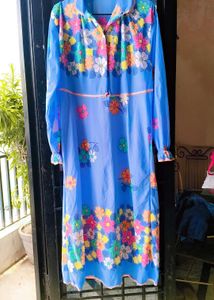 Vibrant Floral Blue night gown