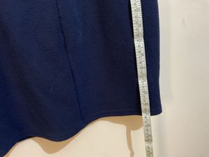 Navy Blue Lace Trimmed Bodycon Dress
