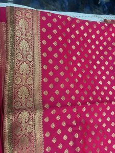 Elegant dark pink banarsi saree