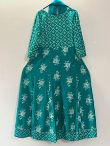 Teal Anarkali Kurta with Dupatta