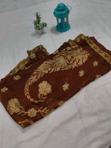 Brown Embroidered Salwar Kameez
