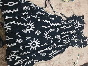 Beautiful Printed Black one piece dress in xl