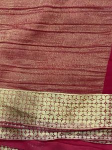 Elegant Red Saree with Gold Border