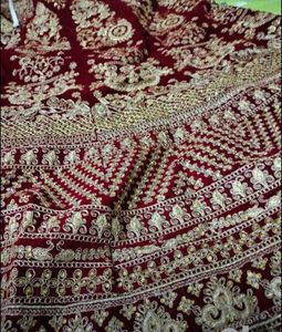 Heavy Bridal Lehenga Velvet Work